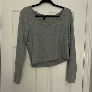 Wild Fable Gray Long Sleeve Crop Blouse